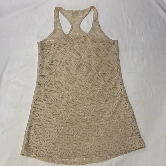 Lagaci Women’s Cream Lace Knit Swimwear Cover Up. Size-Large. - Picture 2 of 9